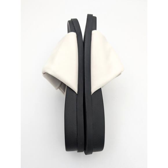 Open Edit Twisted Knot Flat Sandals Women's White/Black Size US7.5M EU38 - Picture 7 of 13